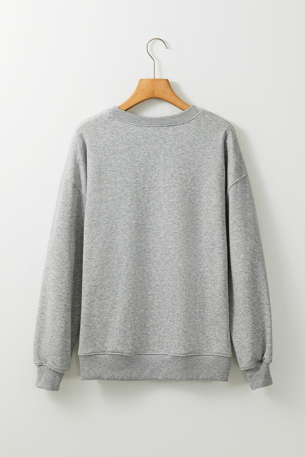 Gray Solid Classic Crewneck Pullover Sweatshirt